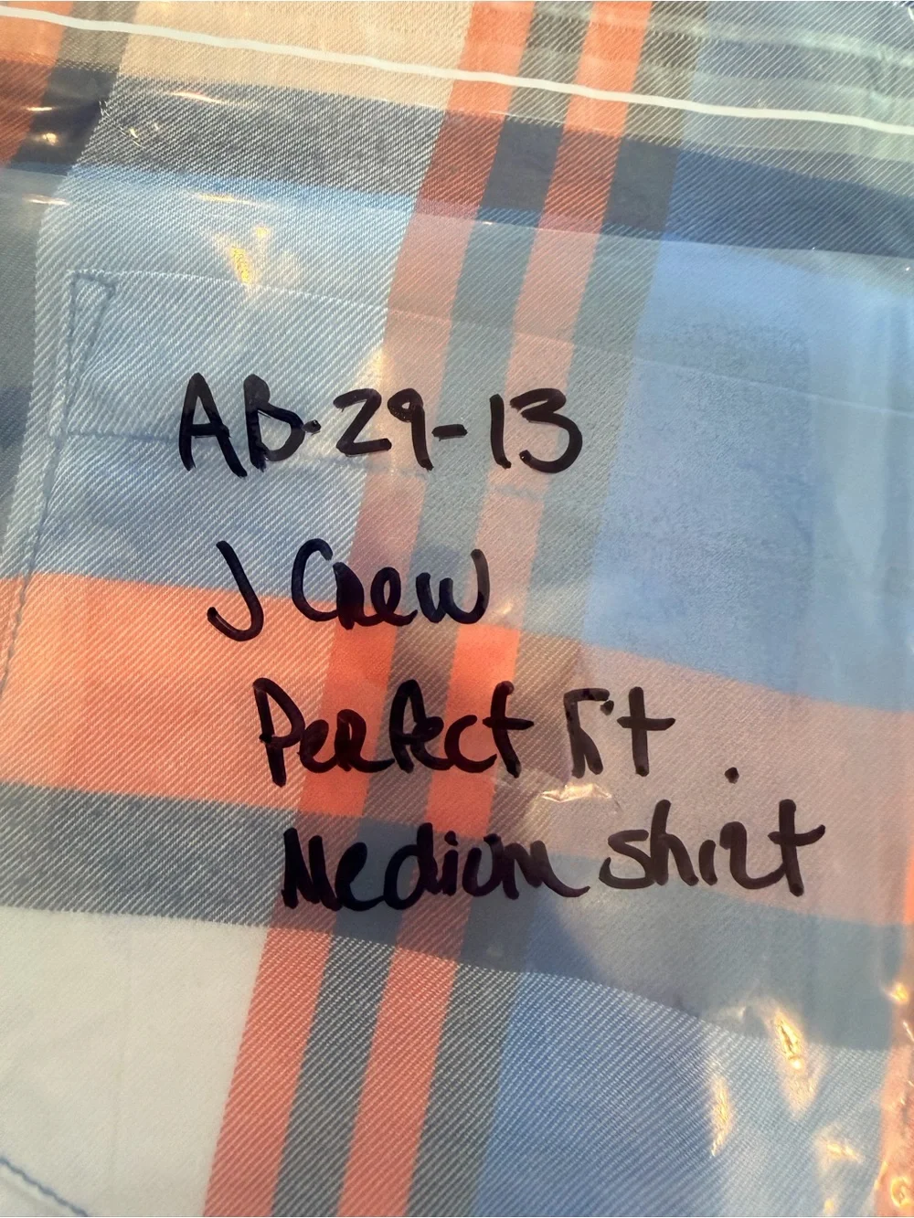 J.Crew Perfect Fit Blue Orange Plaid Cotton Button Down Shirt Medium